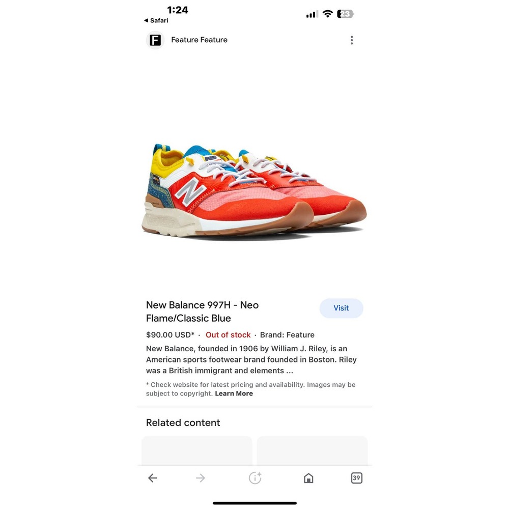 new balance 997h neo flame/classic blue
